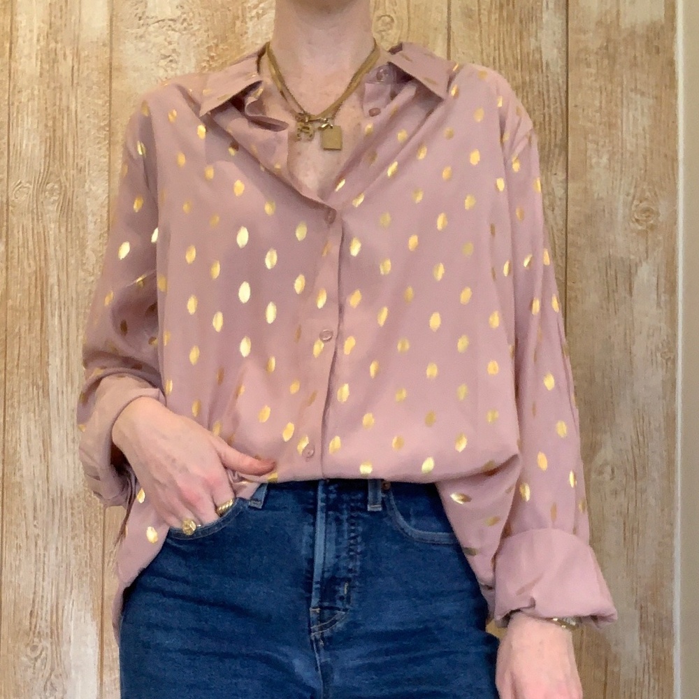 Mazik khaki/gold blouse